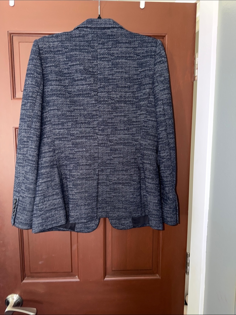 DKNY Navy Heathered Single-Button Blazer - Picture 6 of 6